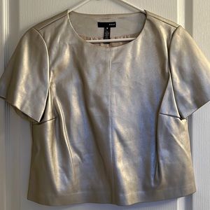 NWOT Gold Faux Leather Top by Aqua Size M